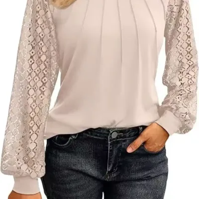 O-NECK  LACE SLEEVE SHIRT